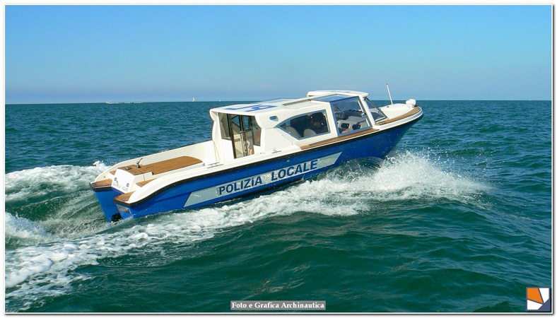 Barca Polizia Locale Venezia. Progetto imbarcazione per la Polizia Locale di Venezia